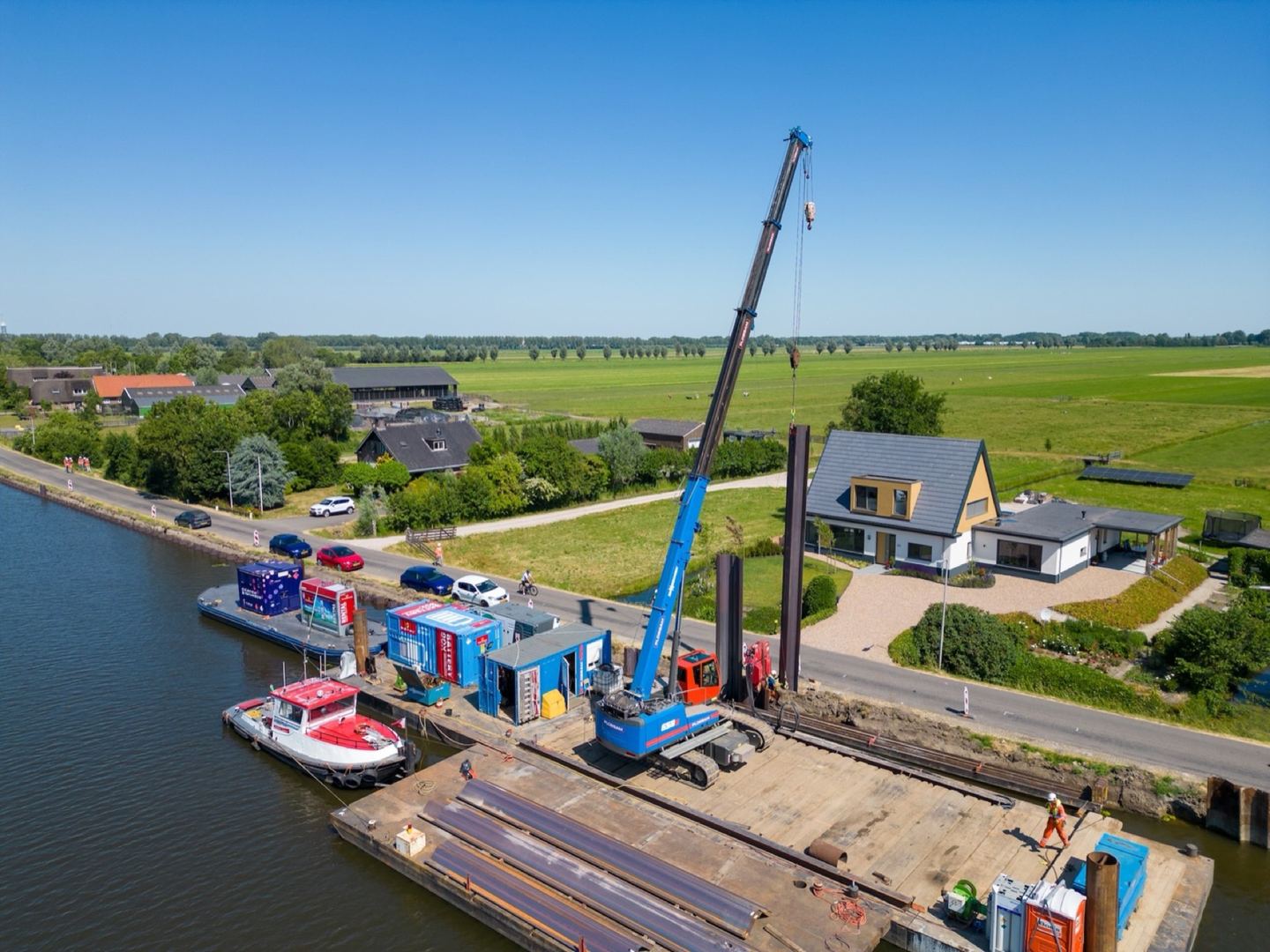 Luchtopname van een Powercrumbs-installatie bij een project in Alphen aan den Rijn